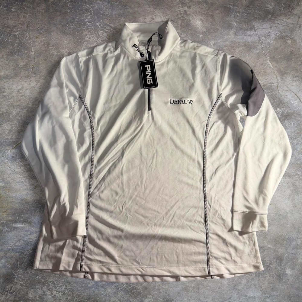 Ping DePauw White 1/4 Zip Pullover Golf Performance Jacket NWT Size 2XL